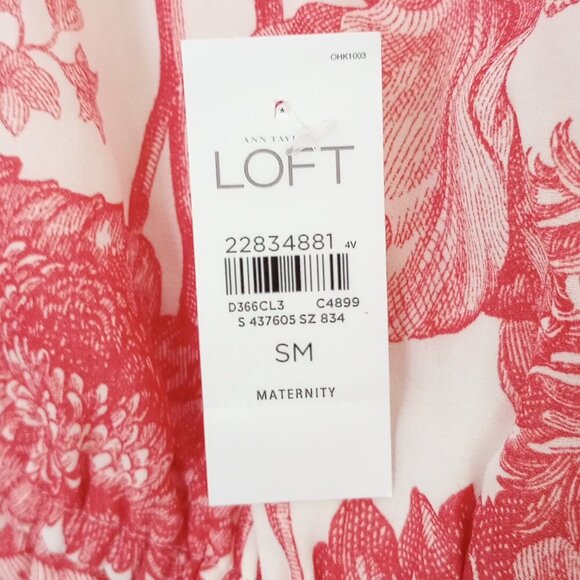 Loft Maternity Pink Floral Toile Off-Shoulder Dress - Picture 6 of 10